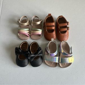 Baby Shoe Bundle, 4 Pairs, Sandals and Mary Janes